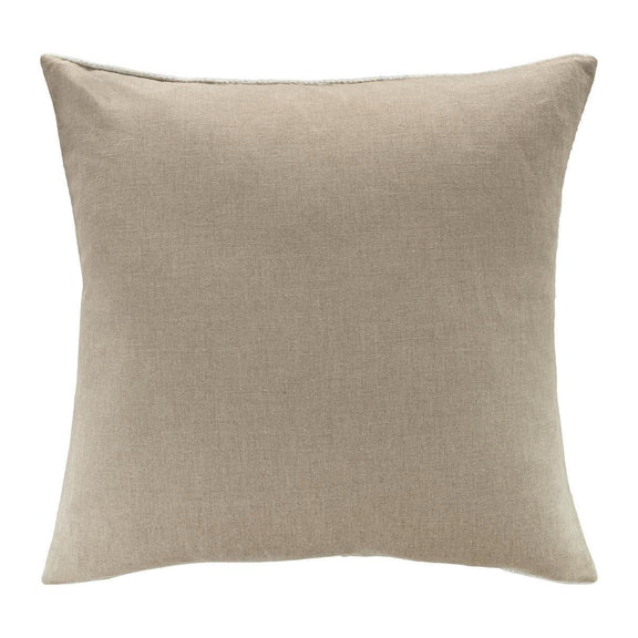 Ivory textured woven rectangular pillow with smooth, even weave
