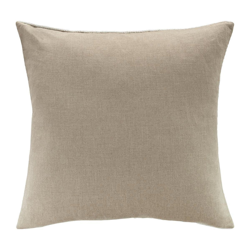 Ivory textured woven rectangular pillow with smooth, even weave