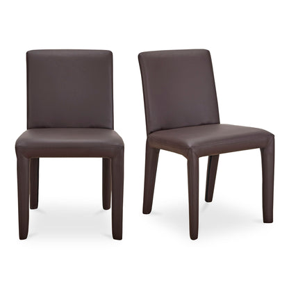 Monte - Dining Chair Vegan Leather (Set of 2) - Dark Brown