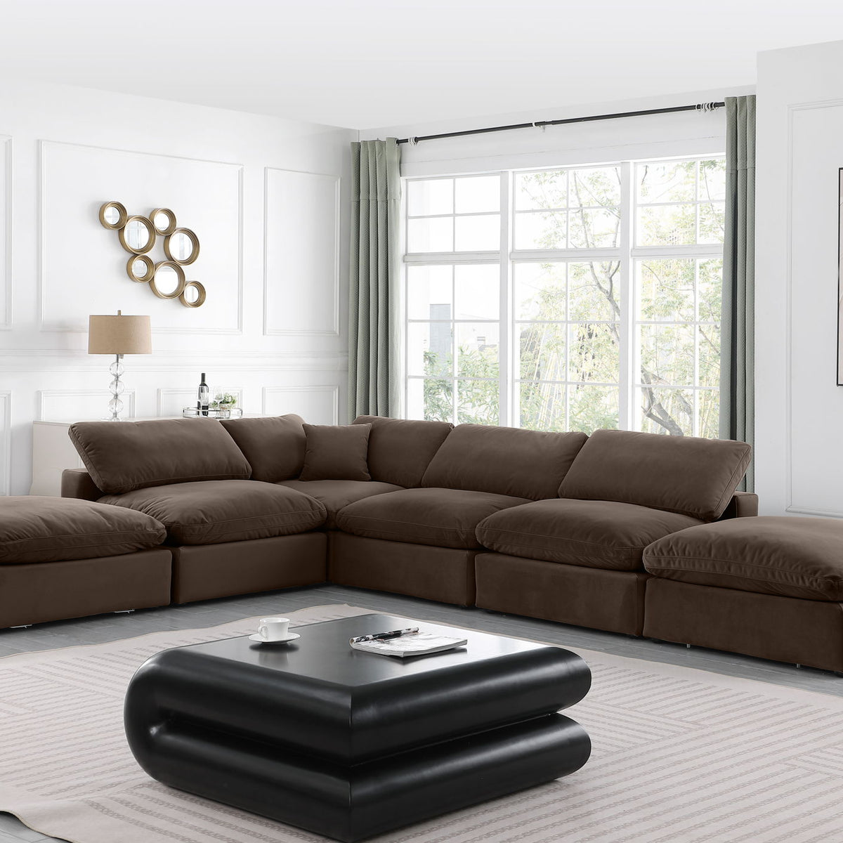 Comfy - 6 Piece Velvet Modular Sectional