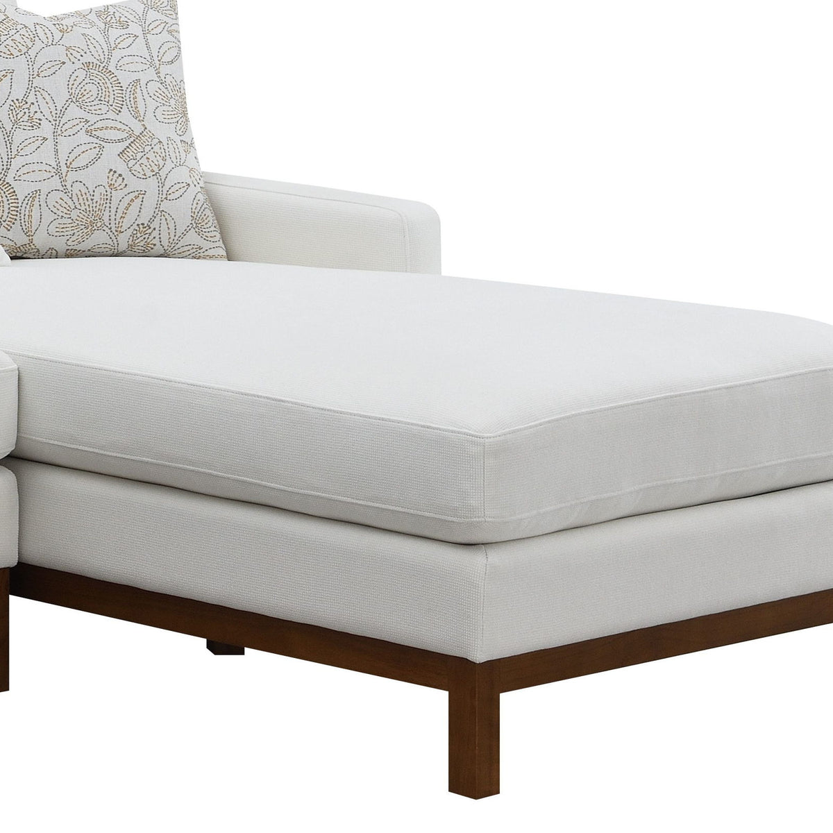 Valiant - Chenille Sectional Sofa With 4 Pillows - Ivory