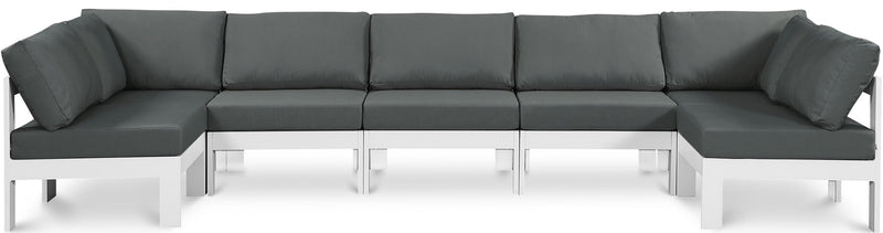 Nizuc - Outdoor Patio 7 Piece Modular Sectional With White Frame