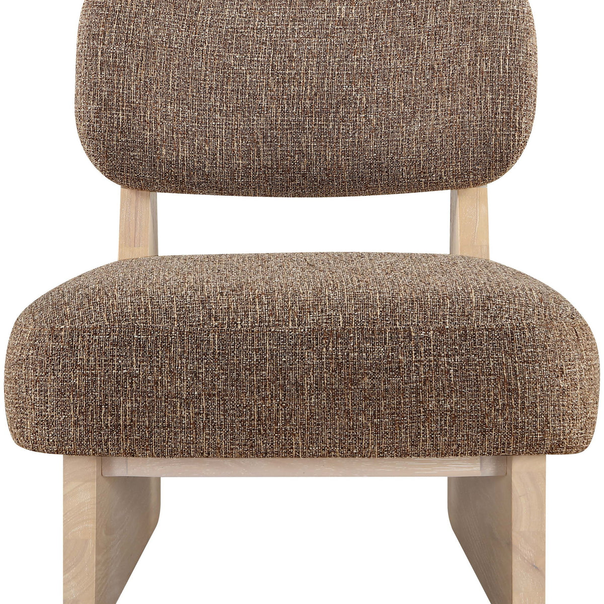 Vetra - Linen Textured Fabric Upholstered Accent Chair With Natural Base