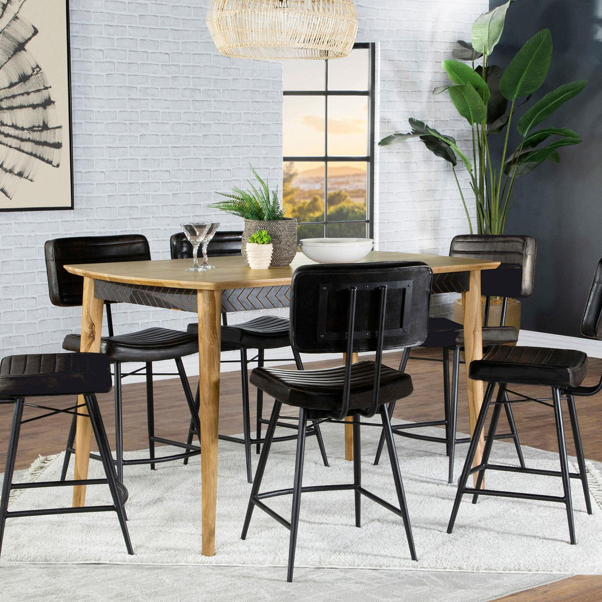 Partridge 7-piece Counter Dining Set Sheesham and Espresso