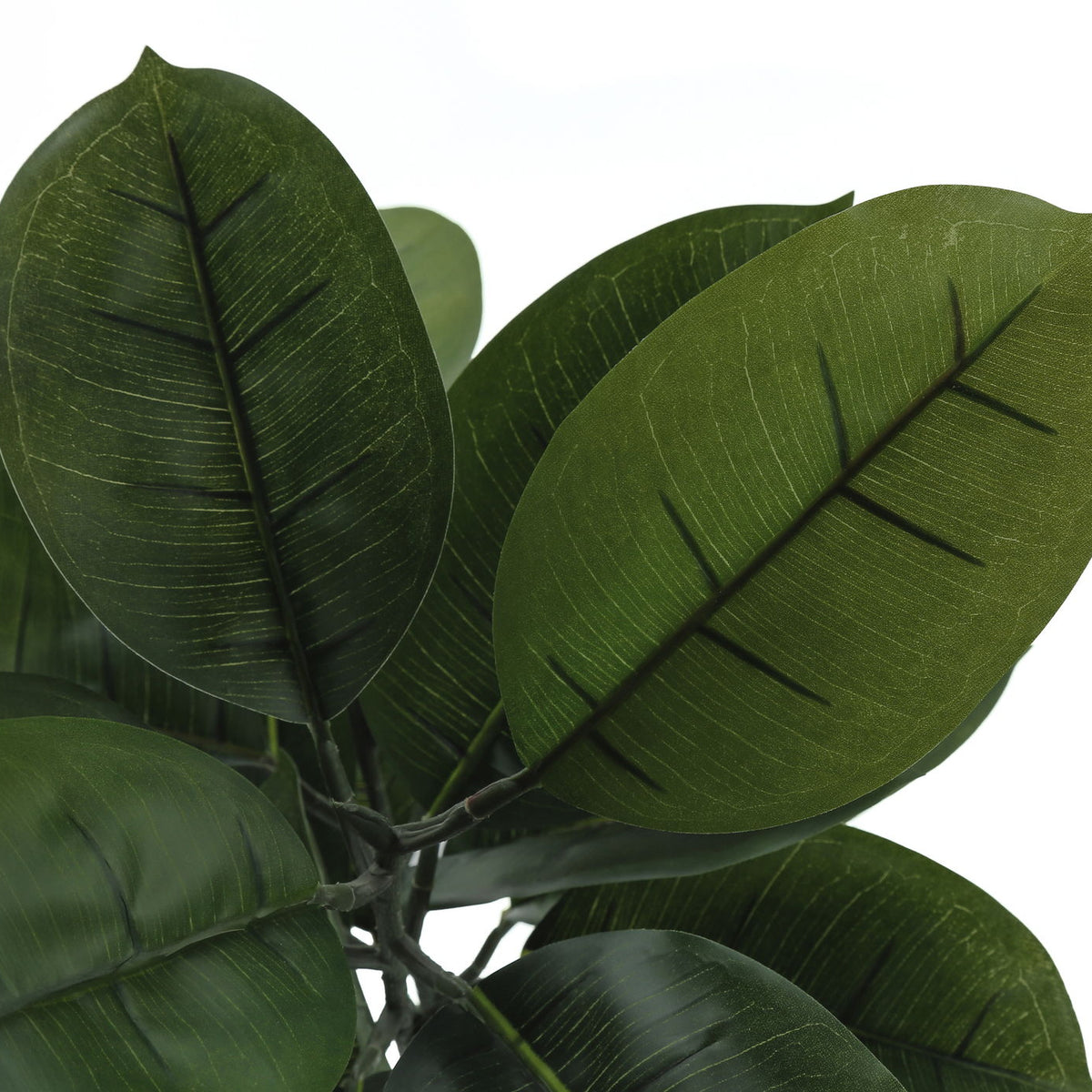 52" Tall, Artificial Plant, Rubber Tree, Indoor, Faux, Fake, Floor, Greenery, Potted, Real Touch, Decorative - Green / Black