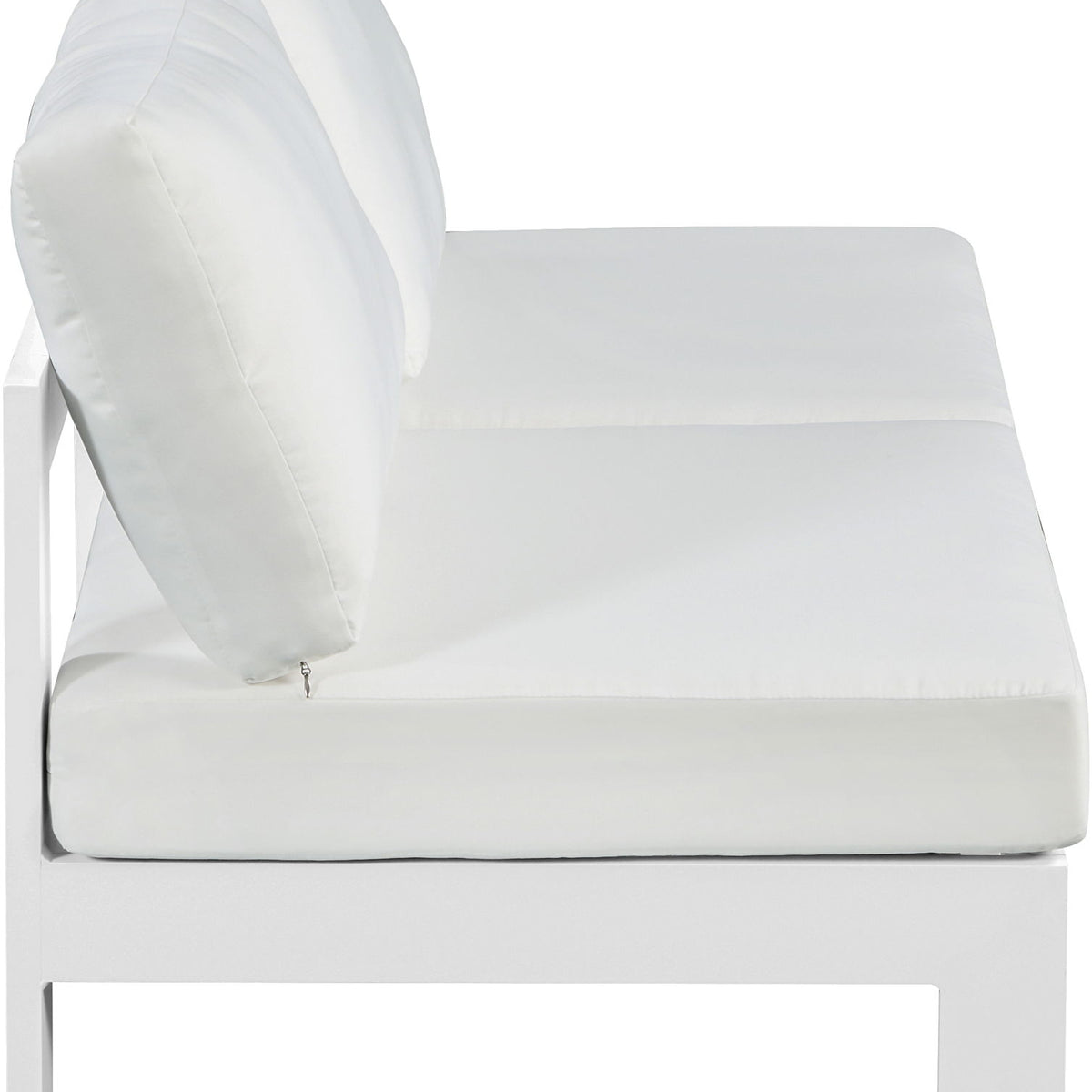 Nizuc - Outdoor Patio 2 Seat Armless Modular Sofa With White Frame