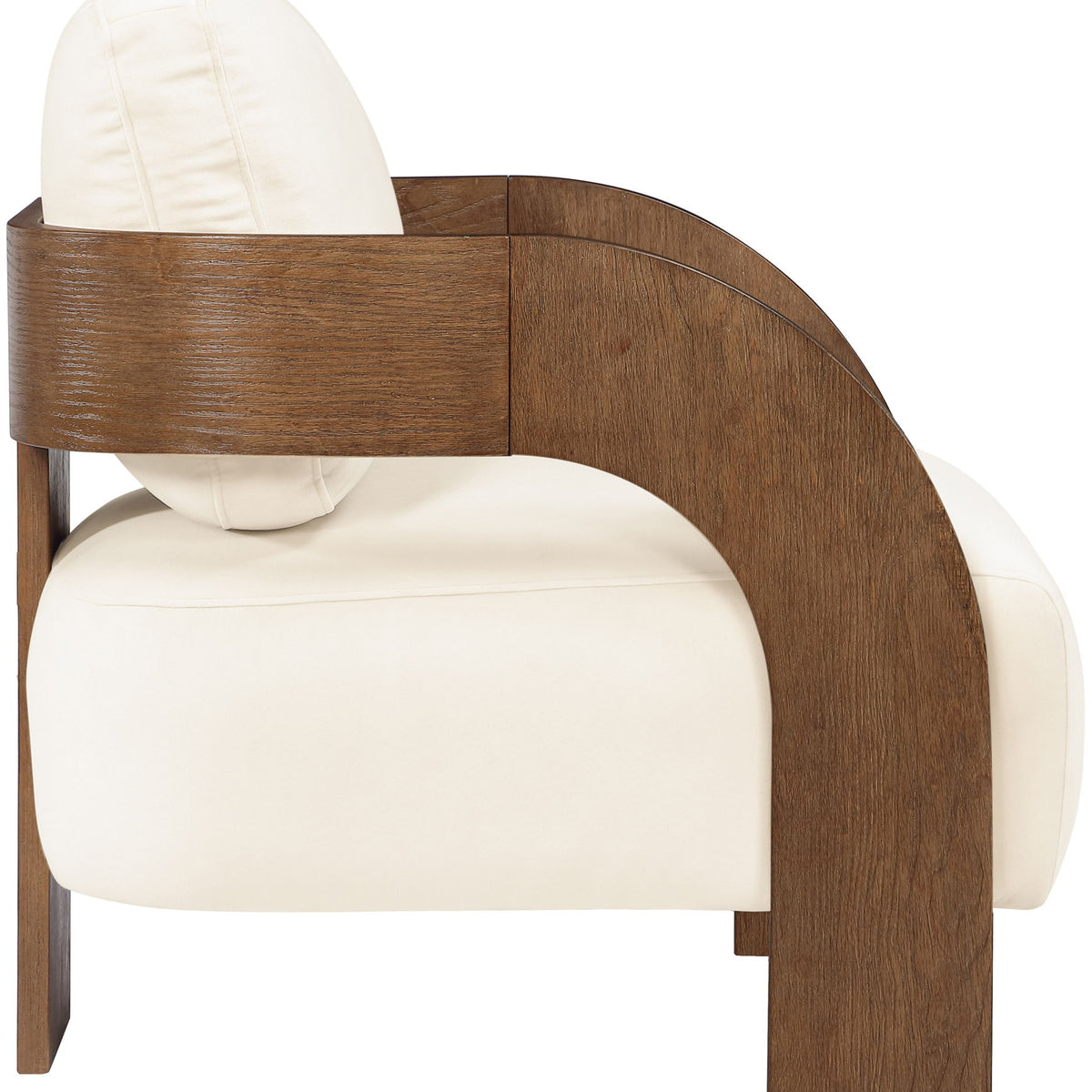 Cedra - Velvet Performance Fabric Upholstered Accent Chair - Brown Frame
