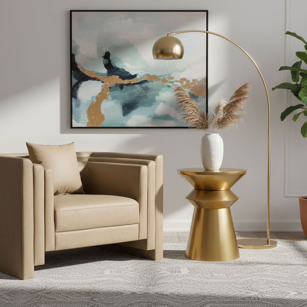 Jai - End Table - Gold