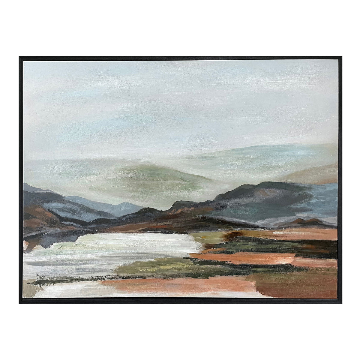 Hillside - Framed Painting - Multicolor
