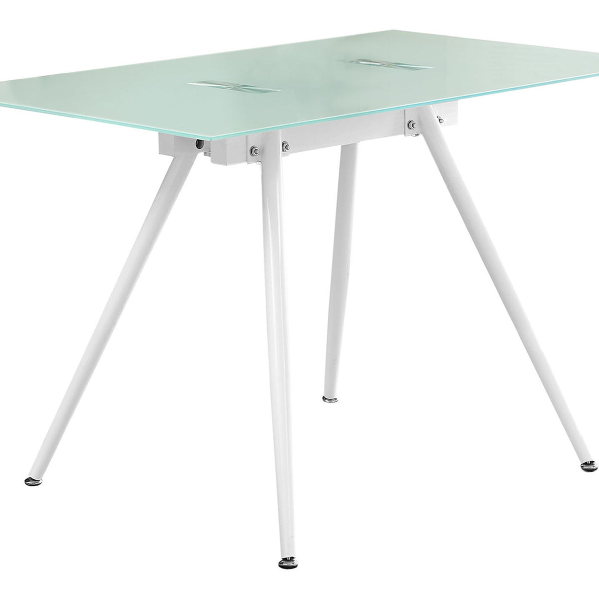 Computer Desk For Home Office, Laptop, Tempered Glass, Contemporary & Modern - White