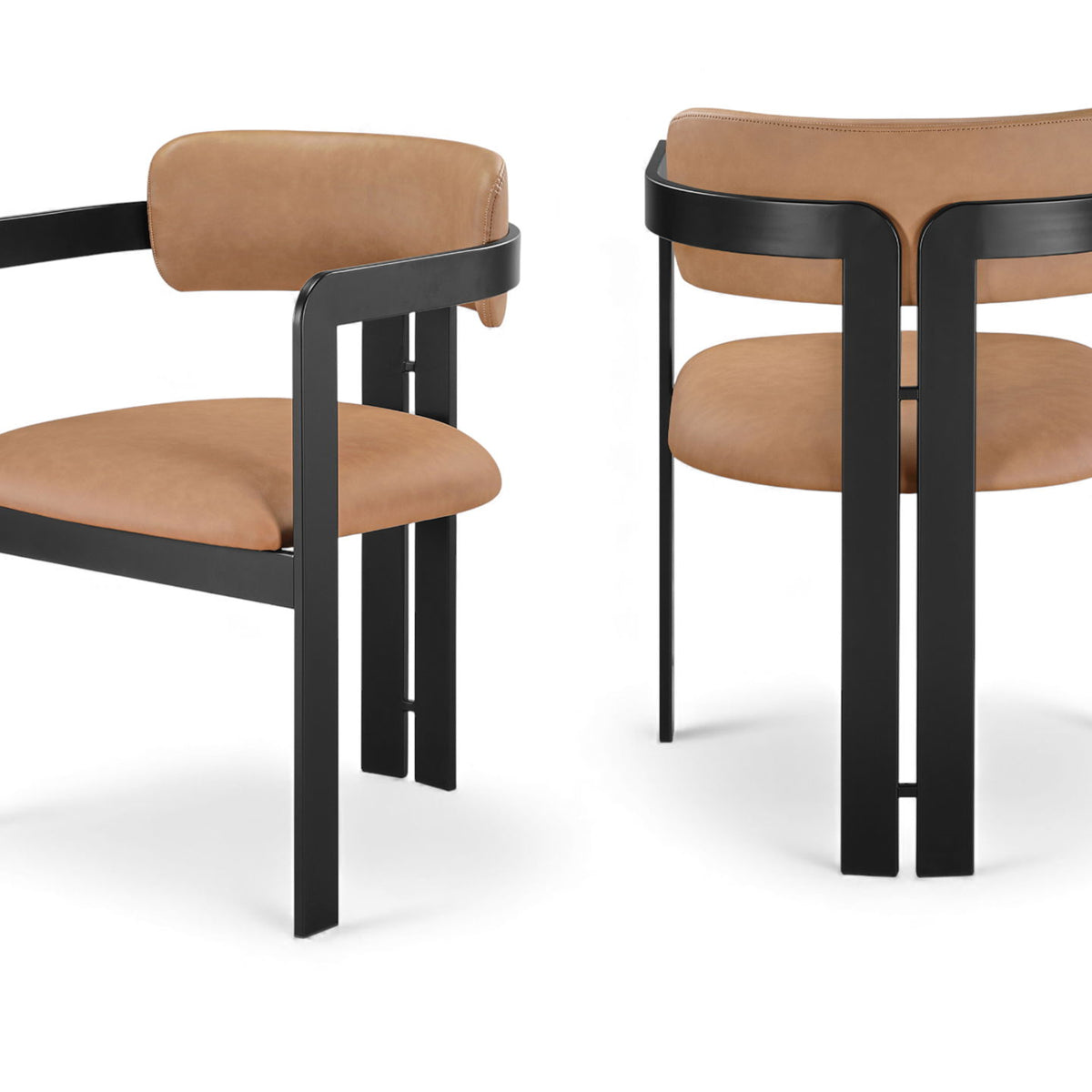 Aurum - Vegan Leather Upholstered Dining Chair With Graphite Black Base (Set of 2)