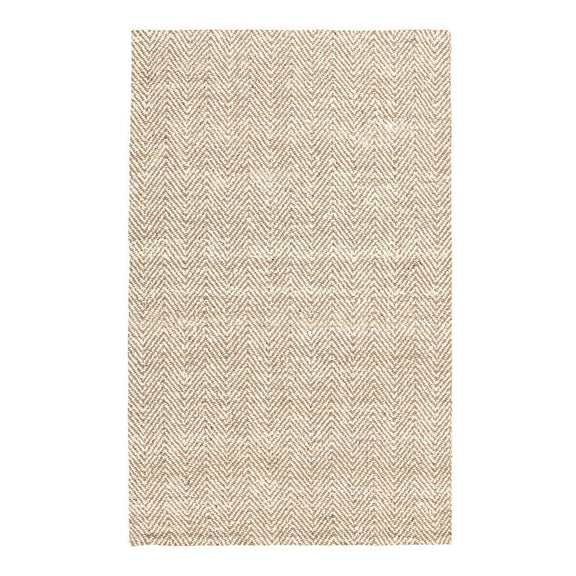 Chenille herringbone rug, tan beige, tight zigzag pattern with chenille texture