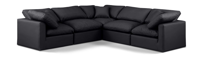 Indulge - Faux Leather 5 Piece Modular Corner Sectional