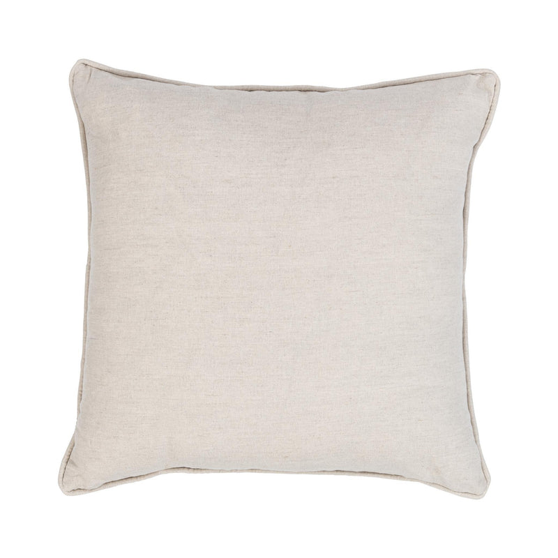 Decorative 22" square pillow cover in solid light beige with piped edge
