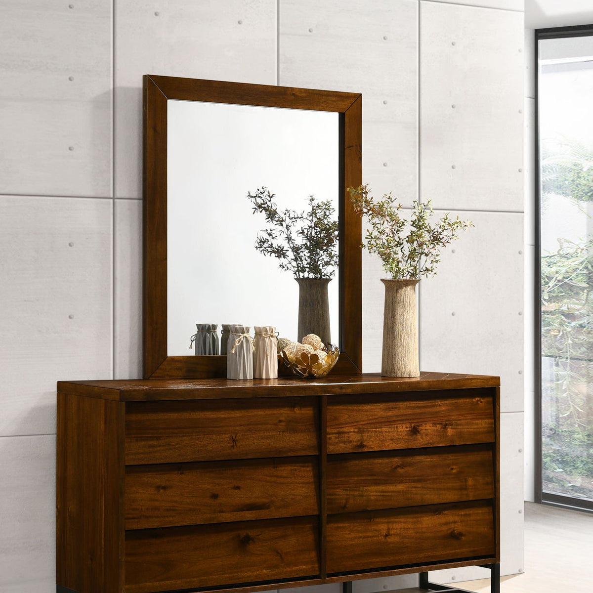Reed - Mirror - Antique Coffee