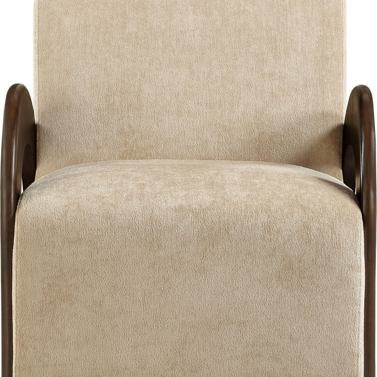 Neria - Chenille Fabric Upholstered Swivel Accent Chair - Painted Brown Base