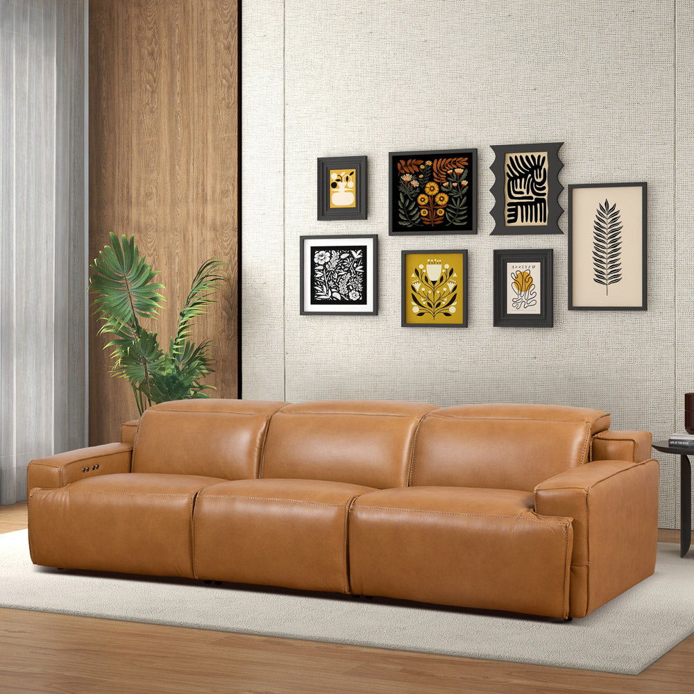 Urbana - Triple Power Recliner Sofa - Tan