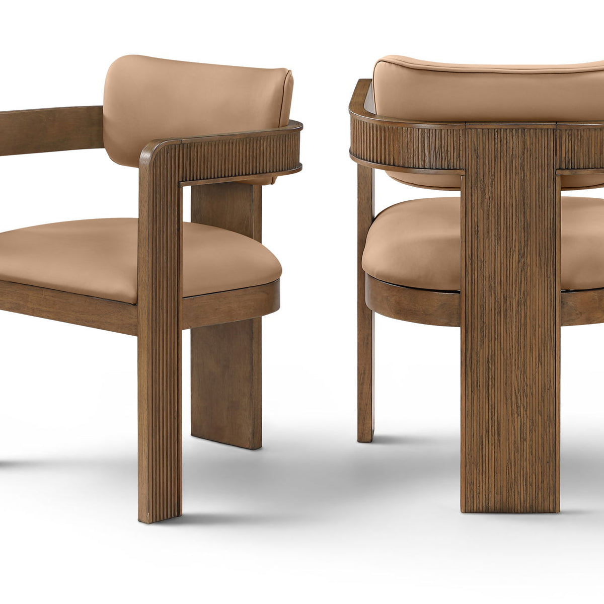 Sacha - Vegan Leather Upholstered Dining Chair With Brown Base (Set of 2)