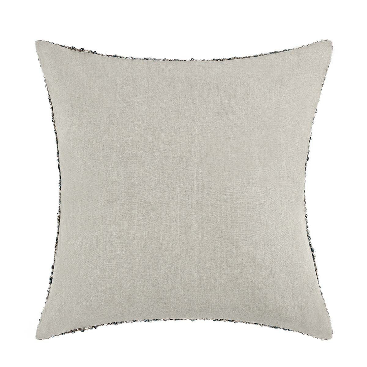 Porter pillow, light gray square with dark-speckled edge trim
