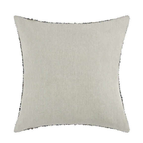 Porter pillow, light gray square with dark-speckled edge trim