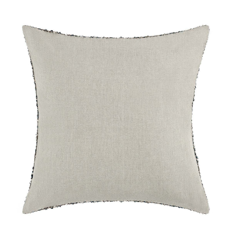 Porter pillow, light gray square with dark-speckled edge trim