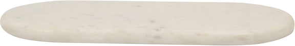 Genuine marble tray, white oval stone tray with smooth matte surface