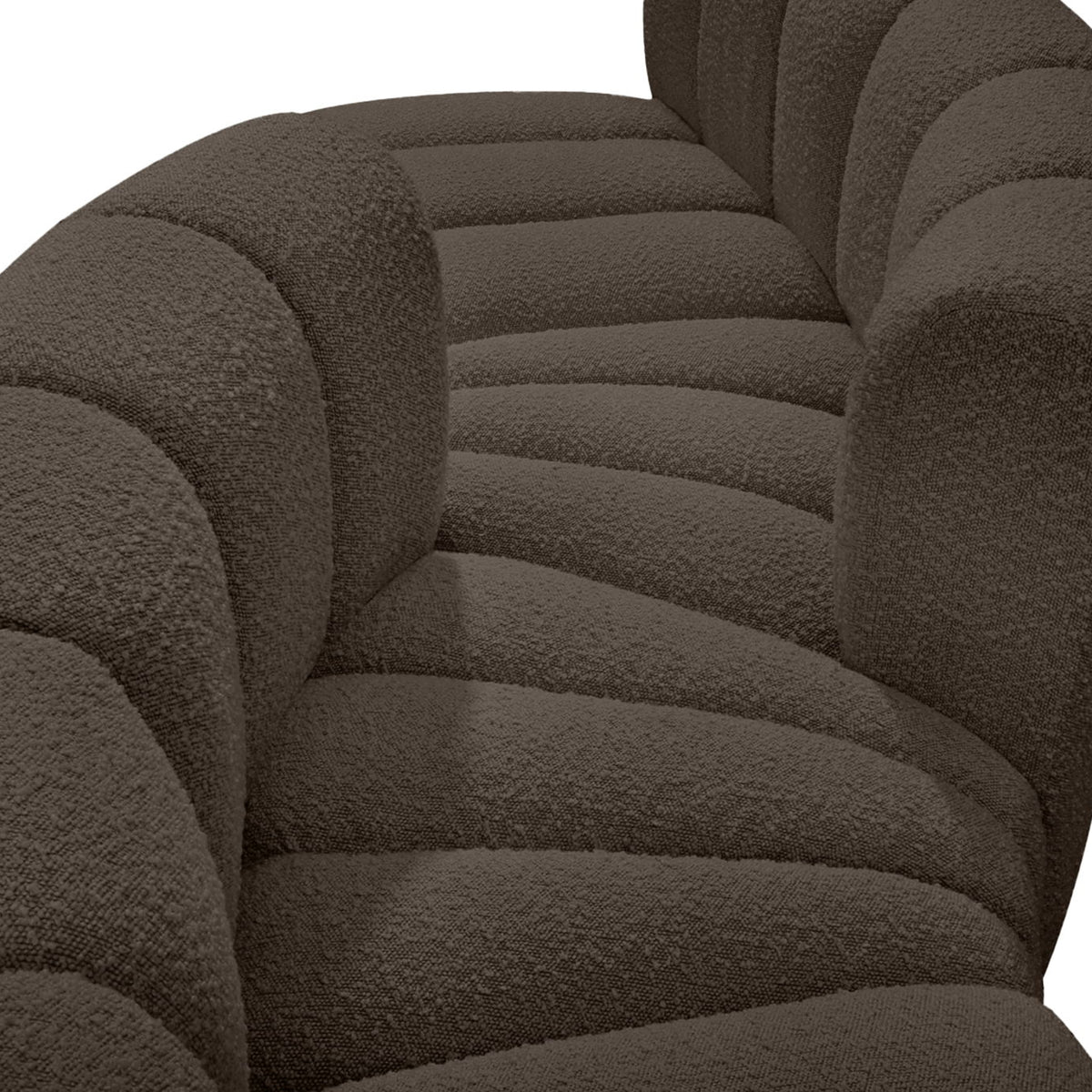 Arc - Boucle Fabric 6 Piece Modular Sofa - Black
