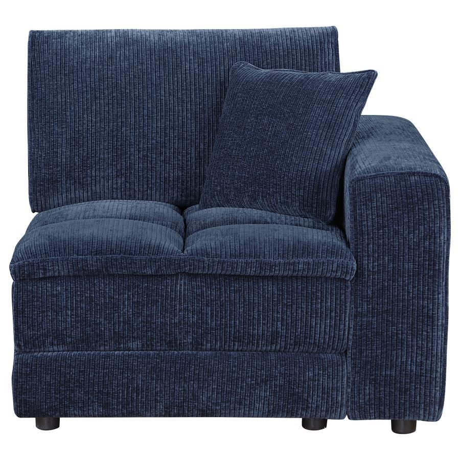 Atlantic - Corduroy Upholstered Raf Arm Chair - Blue