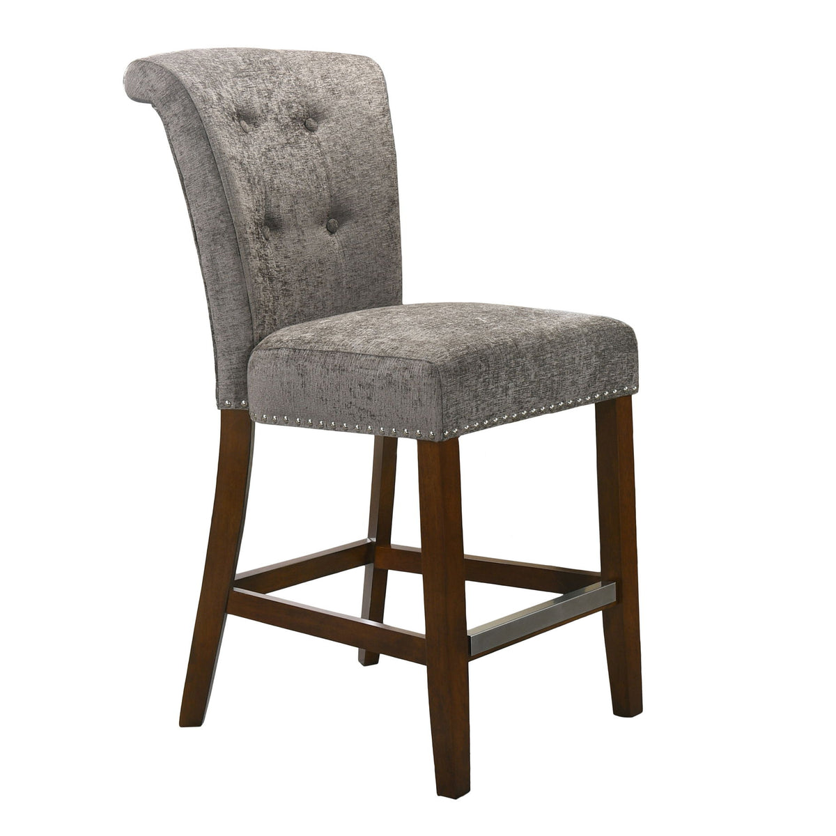 Auggie - 20.5" Fabric Counter Height Chair With Nailhead Trim