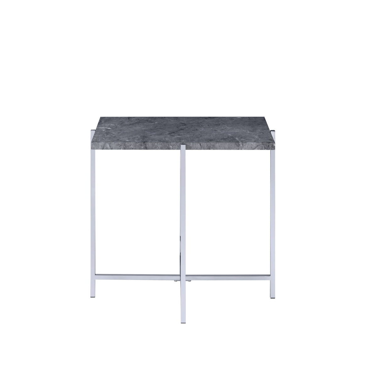 Adelae - End Table - Gray / Chrome