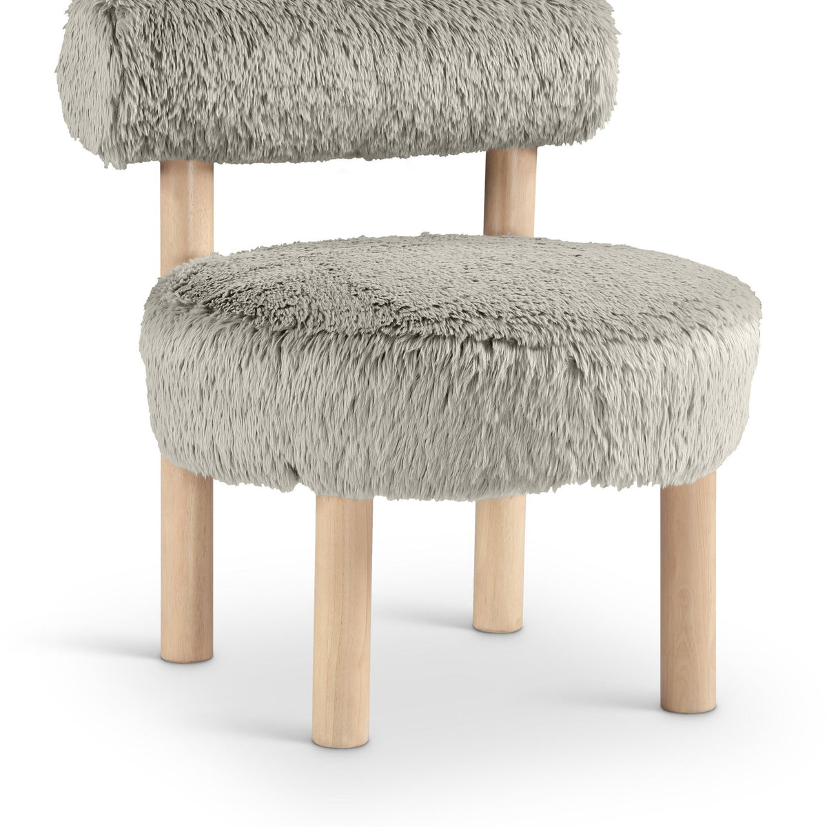 Ambre - Vegan Shearling Fabric Accent Chair - Taupe