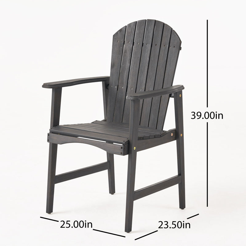 Outdoor Weather Resistant Acacia Wood Adirondack Dining Chairs (Set of 2)