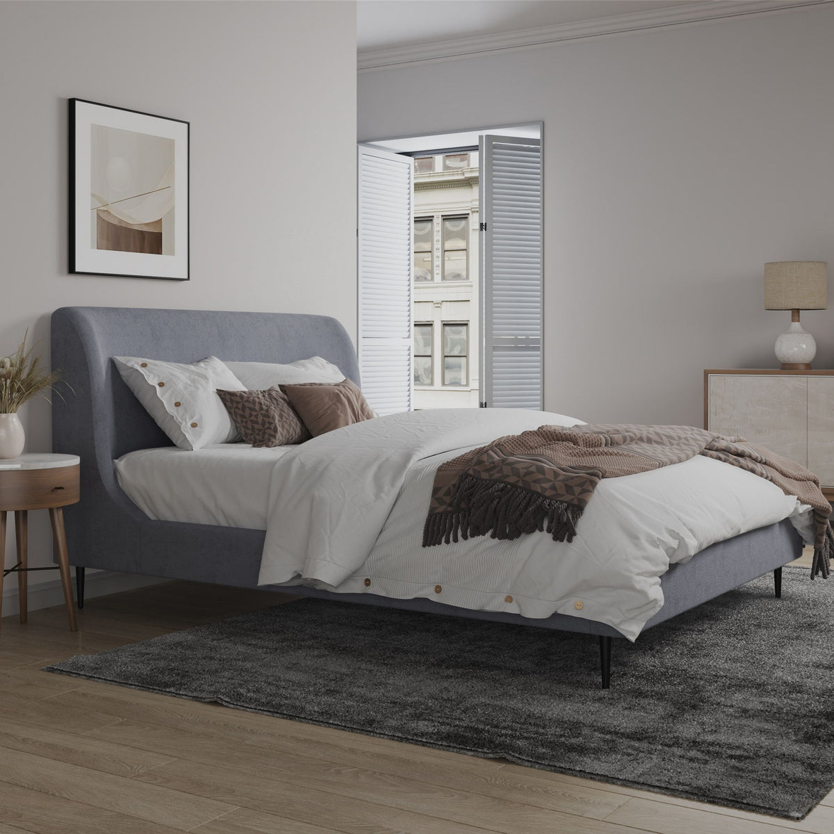 Manhattan Heather - Bed With Black Legs