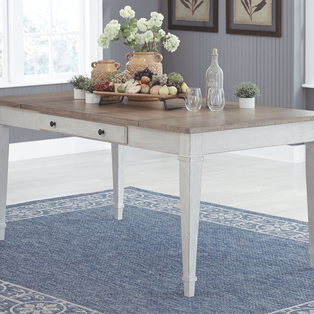 Skempton - RECT DRM Table w/Storage - White
