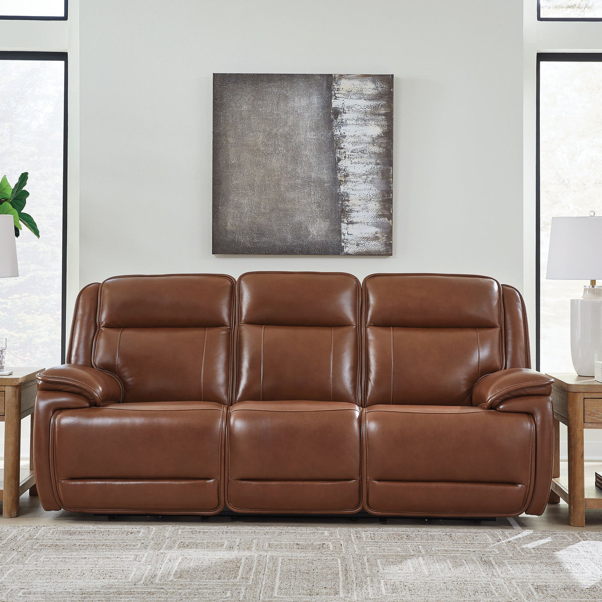 Healy Pier - Chocolate - Power Reclining Sofa / Adj Headrest