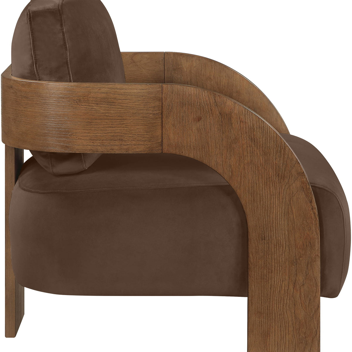 Cedra - Velvet Performance Fabric Upholstered Accent Chair - Brown Frame