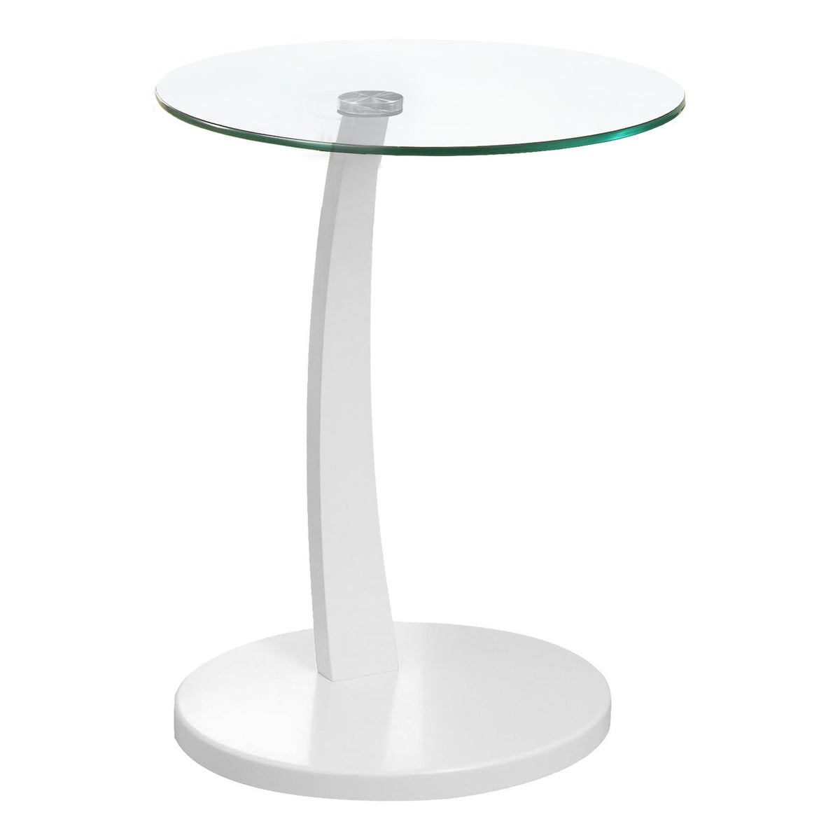 C-Shaped Accent Table Clear Tempered Glass For Living Room