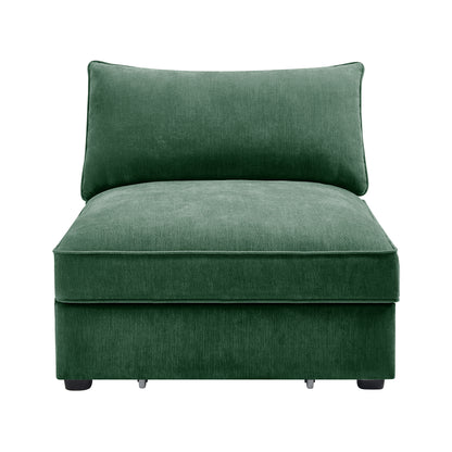 Velvet Armless Sofa - Green Velvet