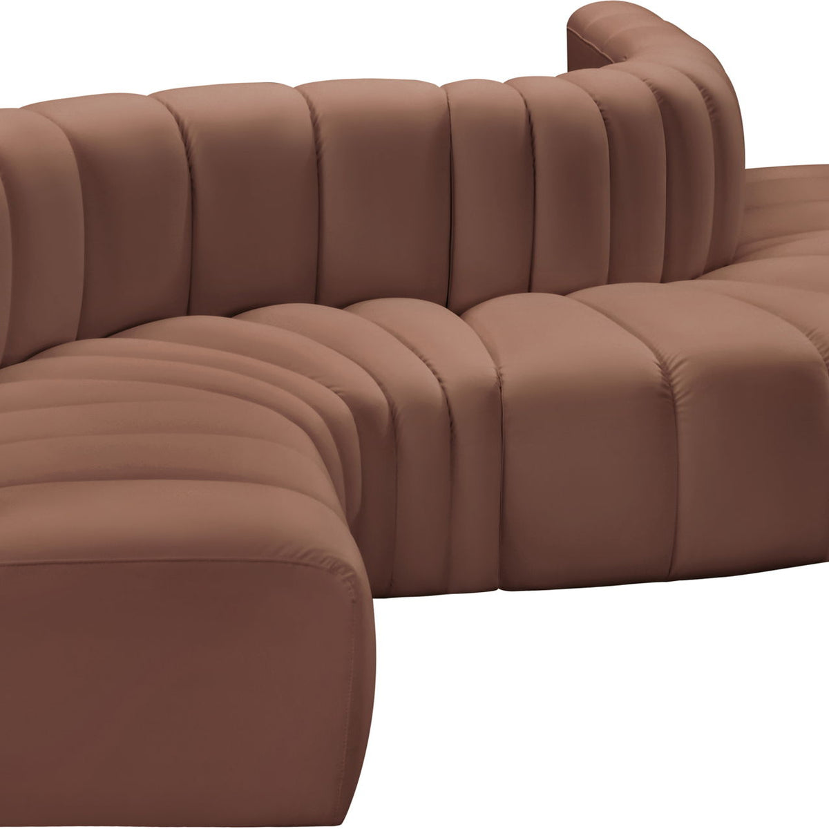 Arc - Faux Leather 6 Piece Curved Modular Sofa
