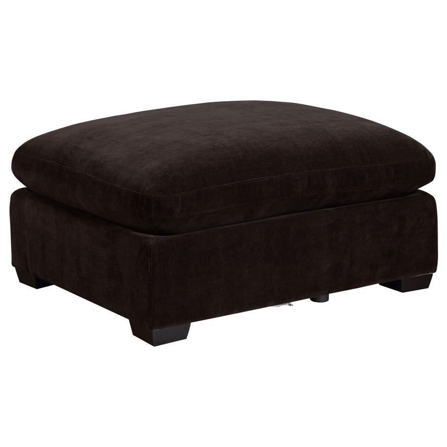 Lakeview - Rectangular Upholstered Ottoman - Dark Chocolate