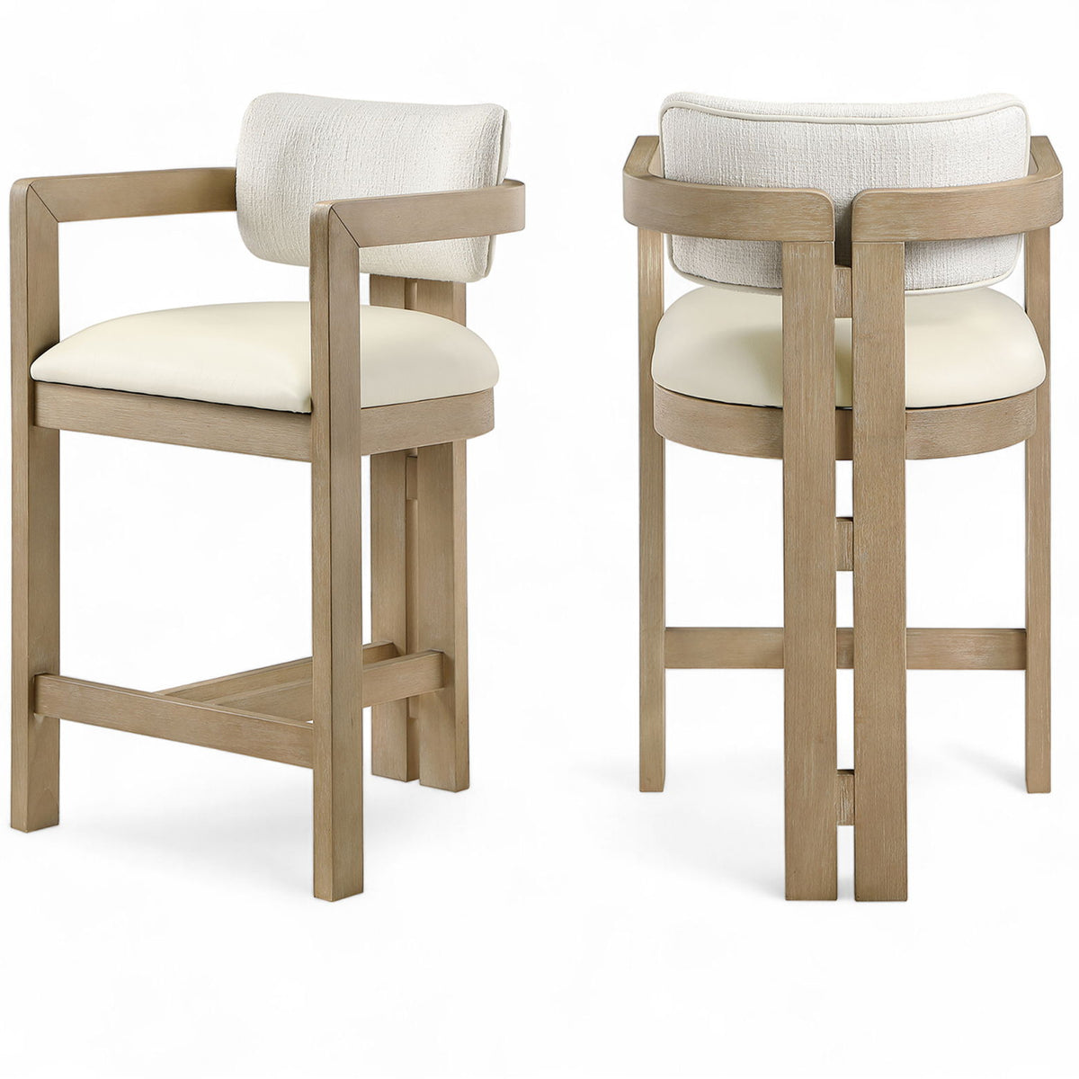 Ravina - Upholstered Counter Stool With Stained Natural Base
