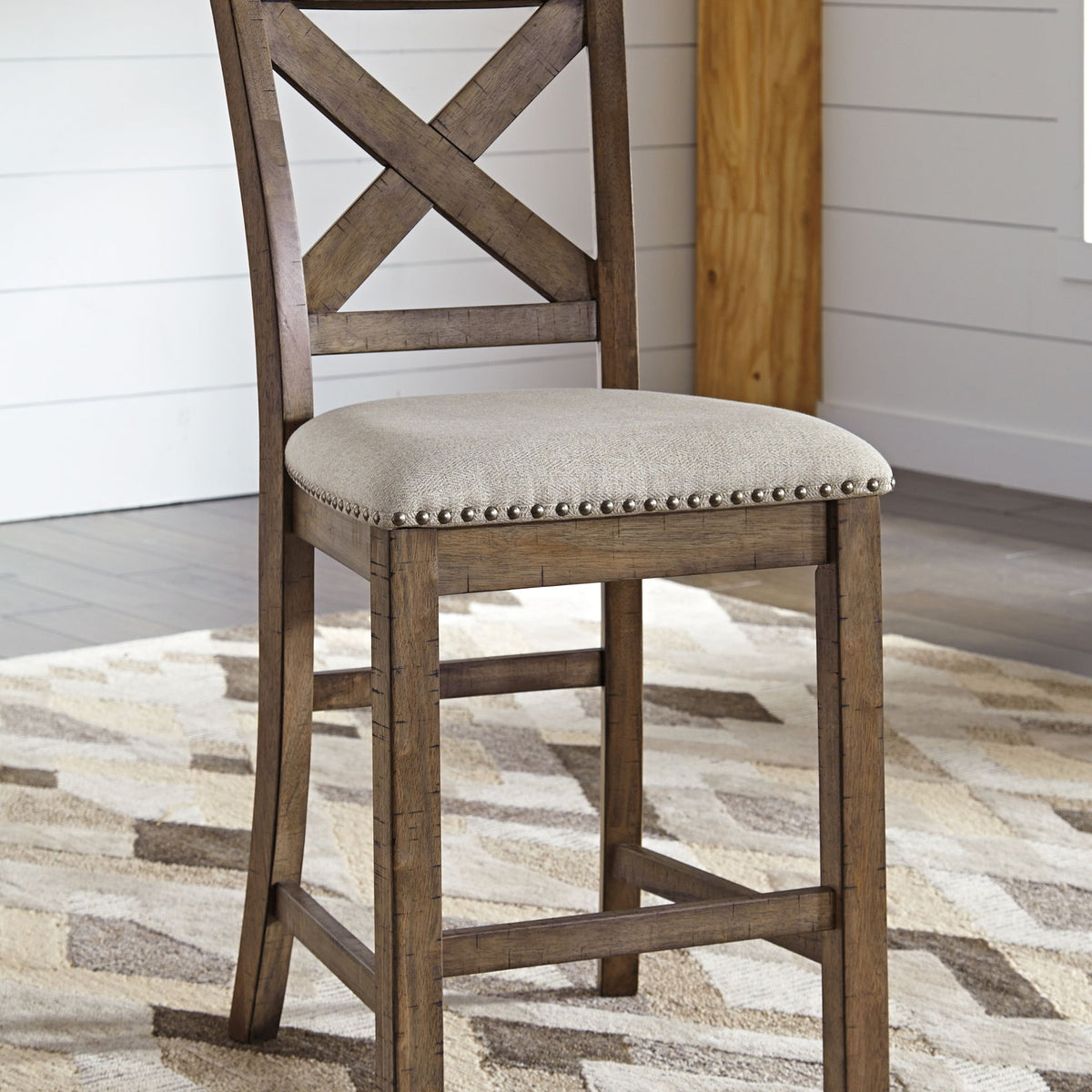 Moriville - Upholstered Barstool (Set of 2) - Beige