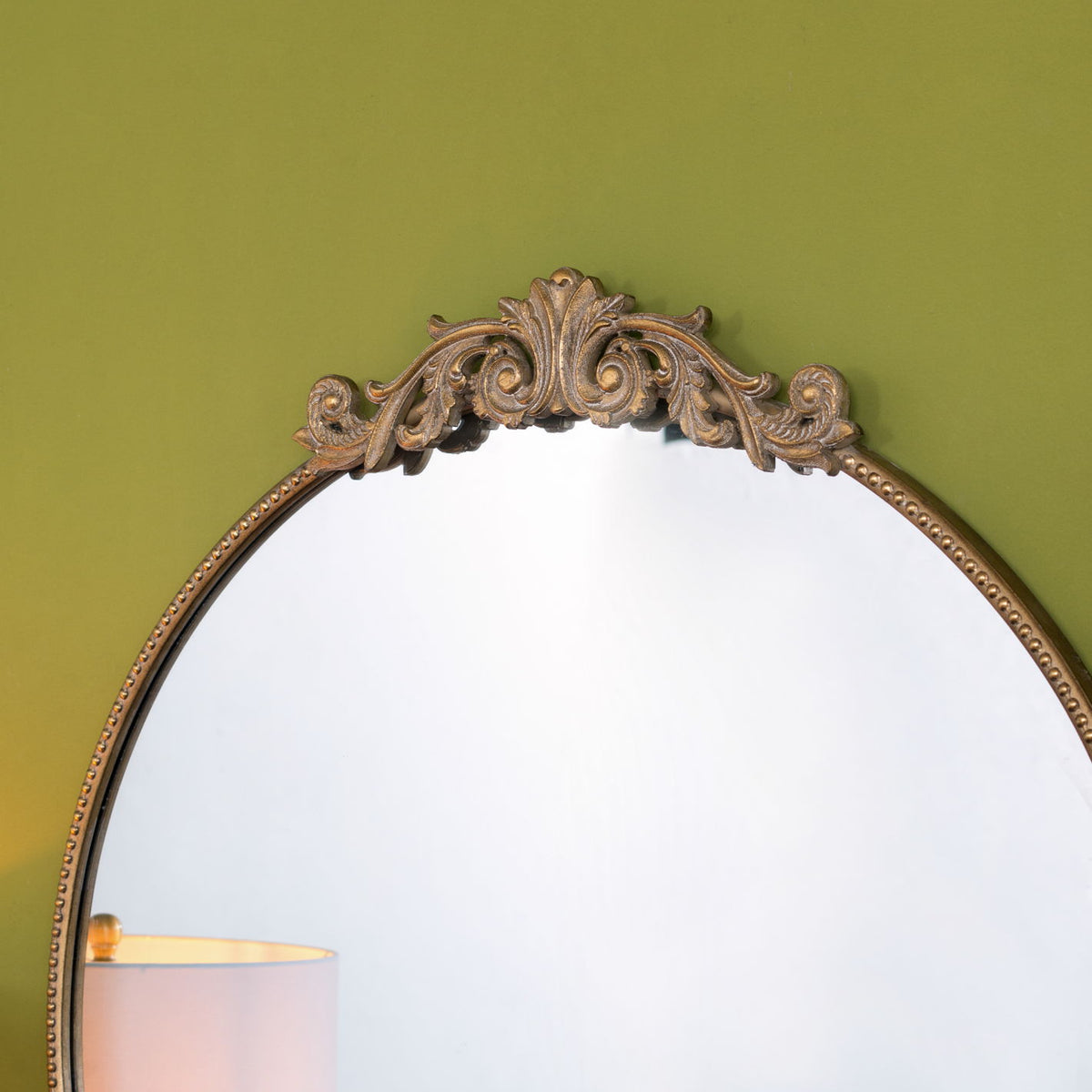 Classic Design Mirror With Baroque Inspired Frame For Bathroom, Entryway Console Lean Against Wall