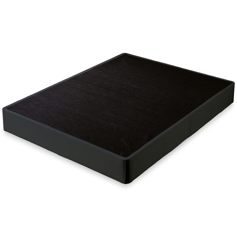 Dark charcoal foundation box with smooth black top surface and rounded corners