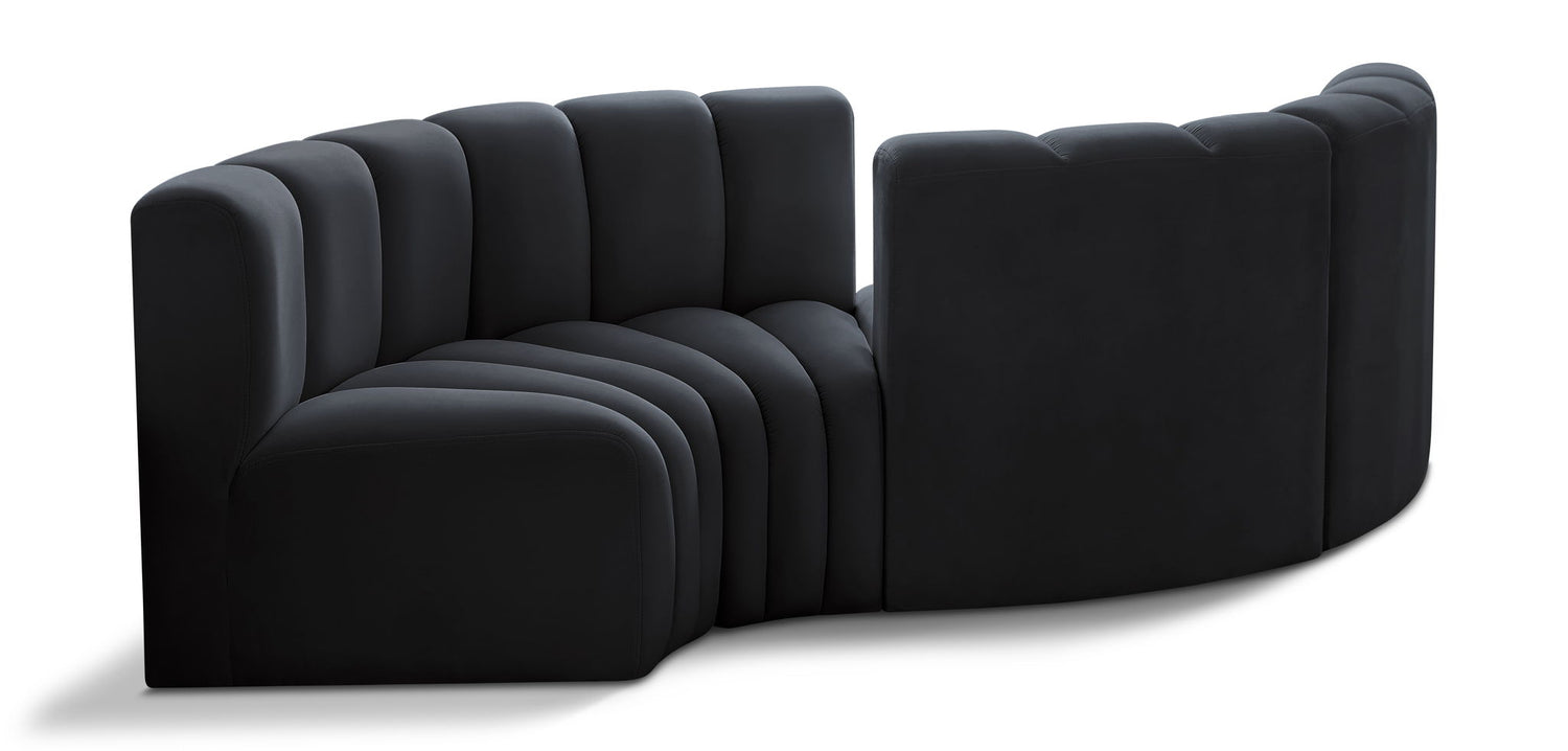 Arc - Velvet 4 Piece Curved Modular Sofa