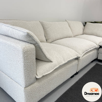 Off White Boucle Cloud Couch Sectional