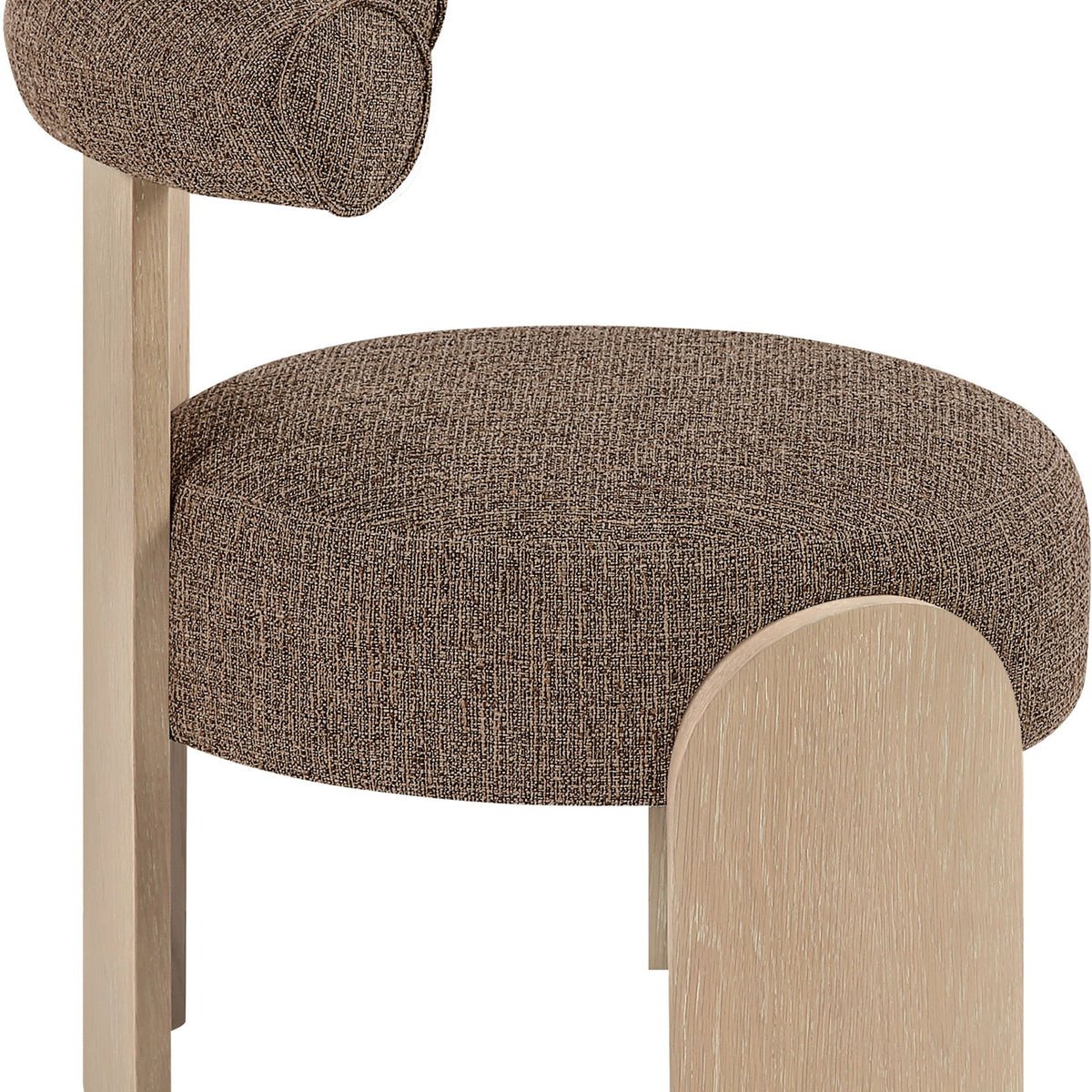 Calder - Linen Textured Fabric Upholstered Accent Chair - Painted Natural Base