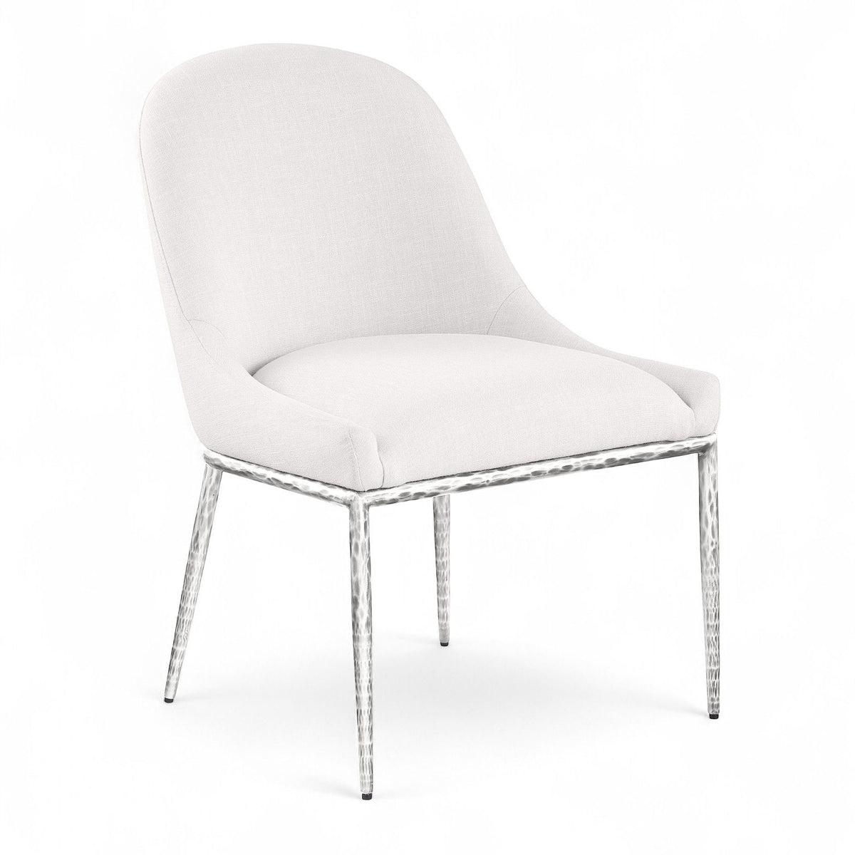 Ferro - Upholstered Dining Side Chair With Brushed Silver Legs