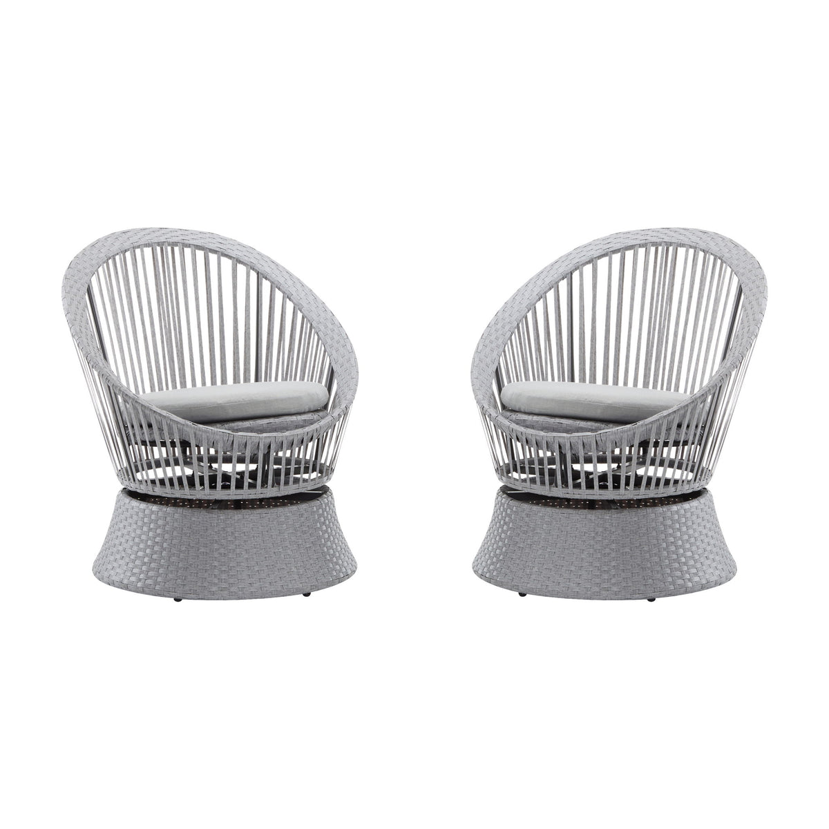 Modern Swivel Wicker Lounge Chair With Round Design