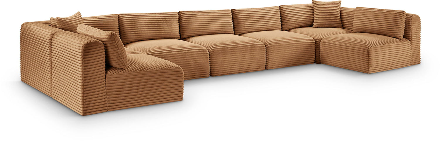 Shaggy - Fabric 7 Piece Modular U-Shaped Armless Sectional